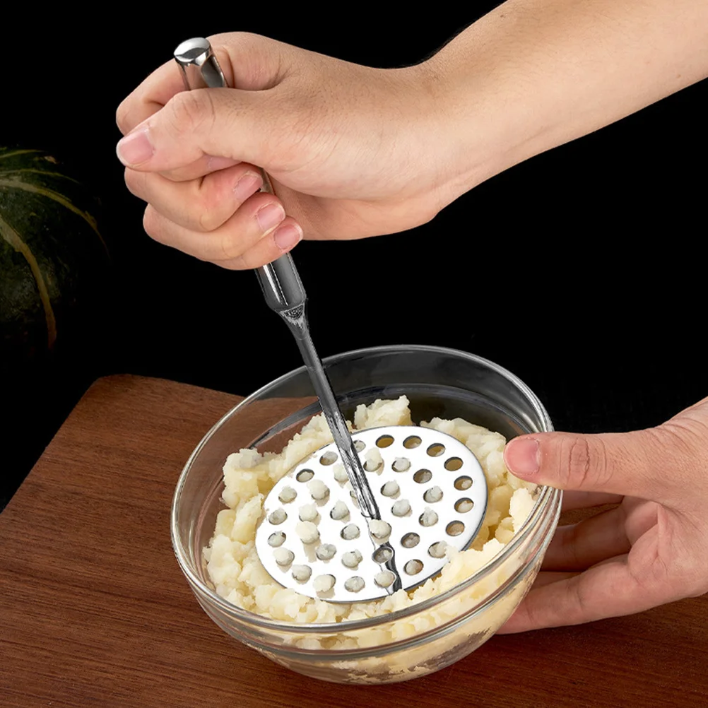 

1pc Stainless Steel Potato Masher Heavy Duty Manual Press For Baby Food Potato Ricer Kitchen Gadget Vegetable Fruit Masher