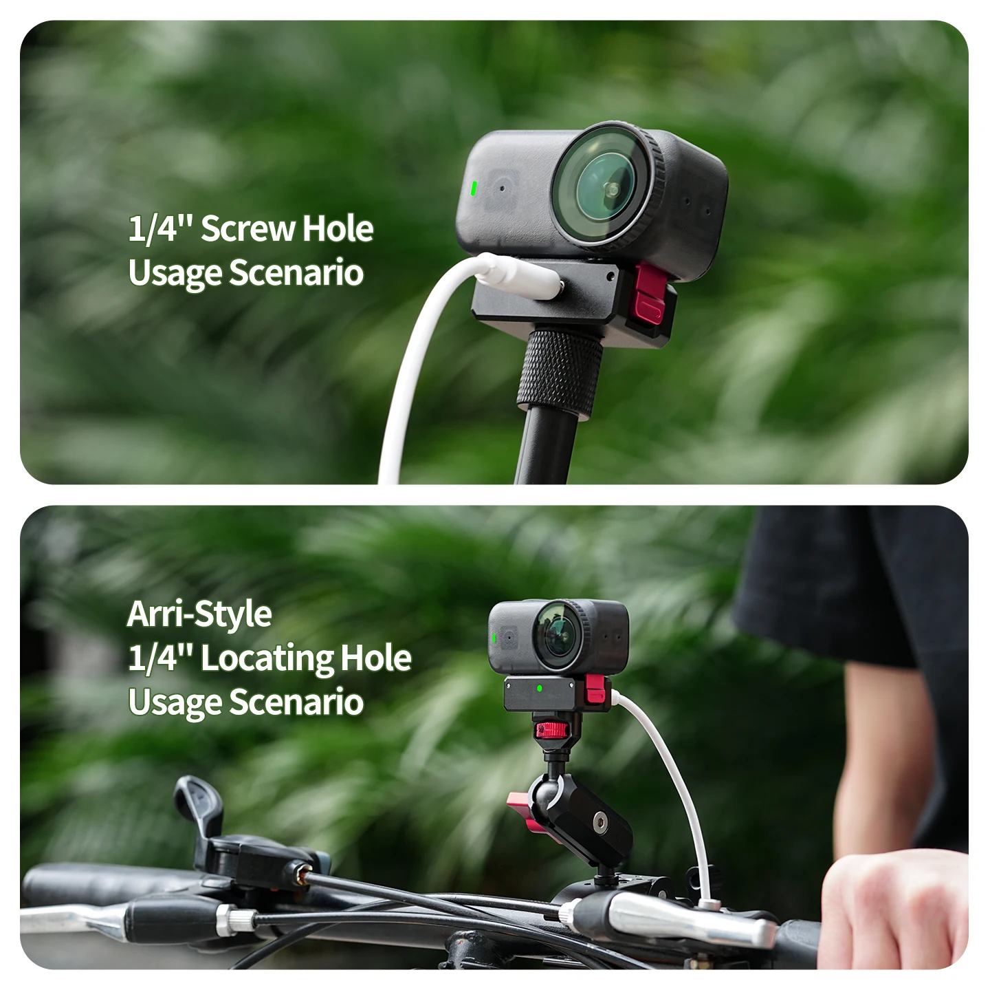 Aufladbarer magnetischer Kamerakäfig-Stativadapter für DJI Osmo Nano Kamera, Selfie-Stick, Fahrrad-Rucksackhalterung für Mikrofon- und Lichterweiterung – Detail 12