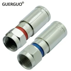 2PCS Extrusion F Connector Waterproof RG59RG6 RF Coaxial Connector Cold Compression F Connector for CCTV Surveillance System Kit