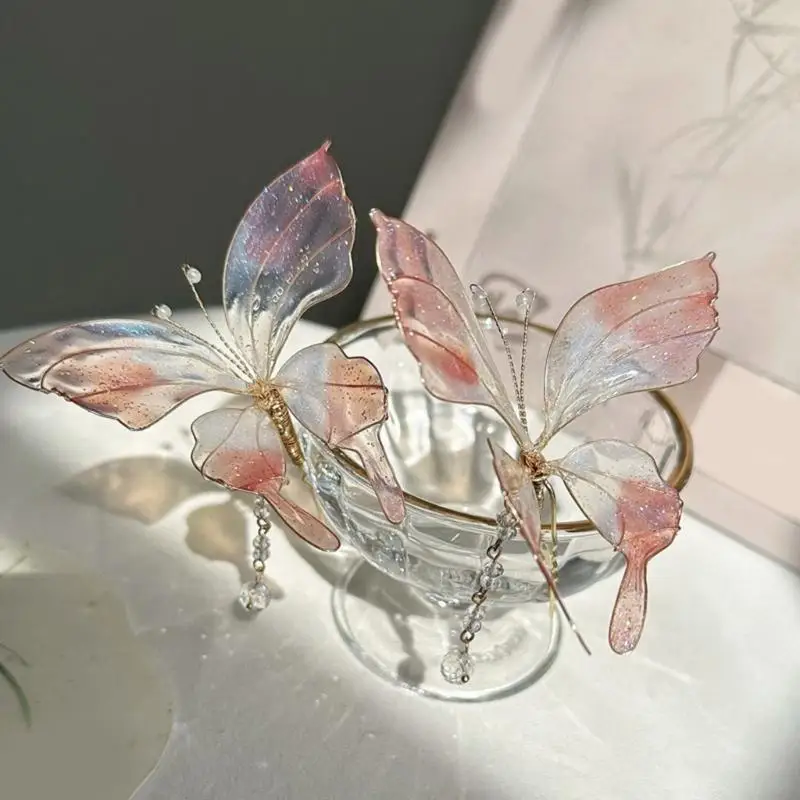 

652F Chinese Tassels Hair with Butterfly Hair Chopsticks Buyao Cosplay