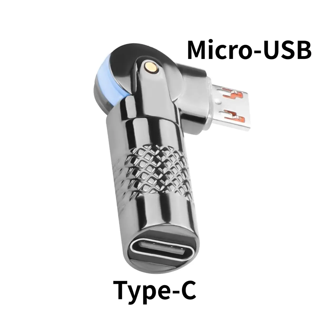 180도 회전 마이크로 USB to USB C 어댑터 마이크로 5핀 남성 to 타입-C 여성 데이터 및 충전 커넥터 안드로이드 폰용