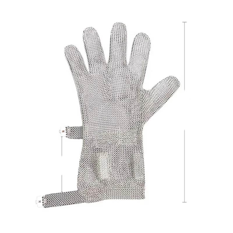 Custom Level 9 Anti-cut 316 Stainless Steel Wire Ring Mesh Gloves with Long Sleeves Metal Processing Service Cutting