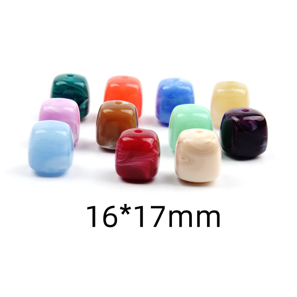 10 Pieces 16 * 17mm Square Perforated Acrylic Beads DIY Jewelry Making Necklace, Bracelet, Clothing Accessories Materials