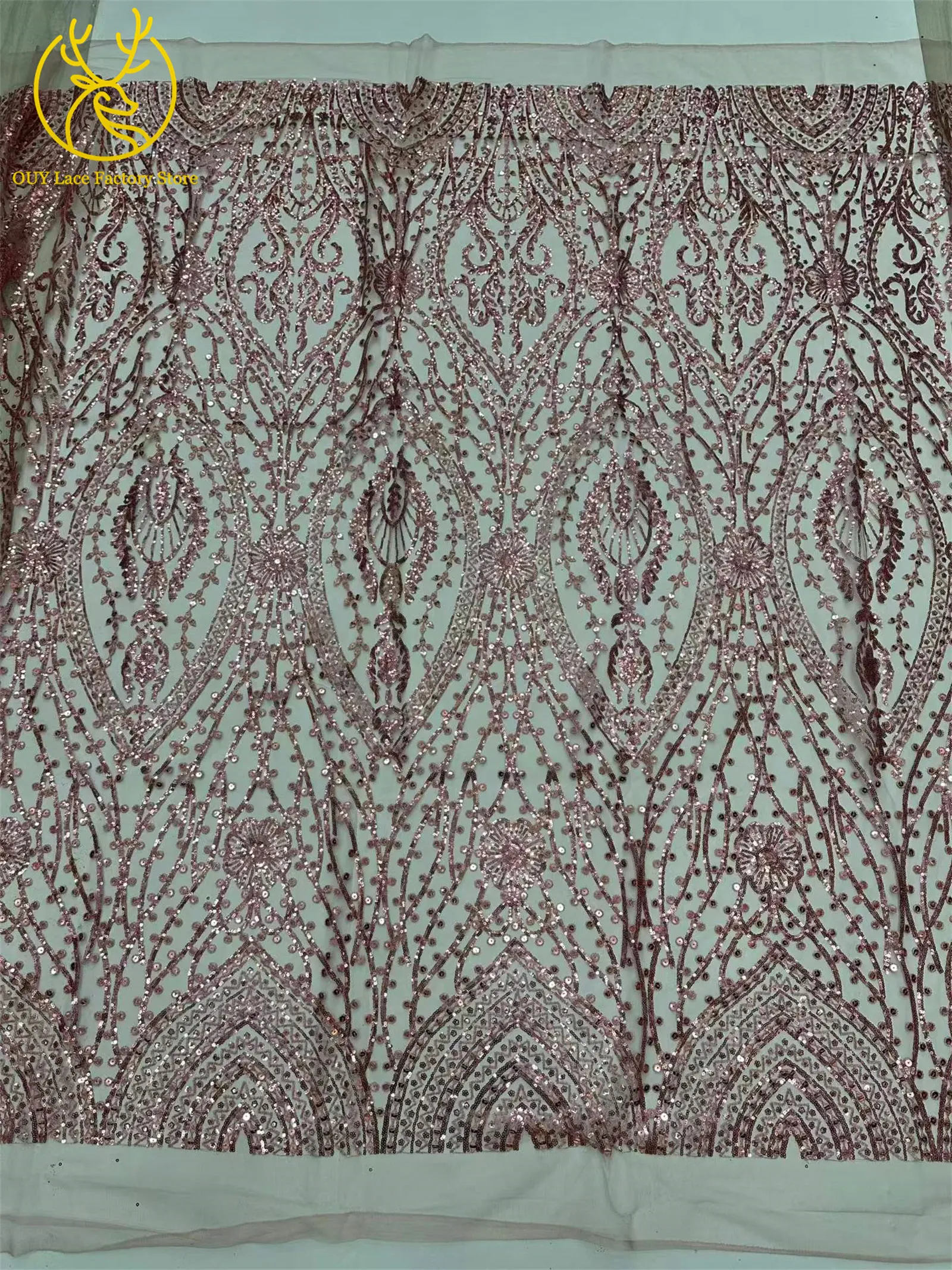 5 Yards Brauner Afrikanischer Spitzenstoff 2026 Nigerianische Pailletten Perlen Hochzeitsdekoration Tüll-Spitzenstoff Braut Partykleid Nähen – Detail 22
