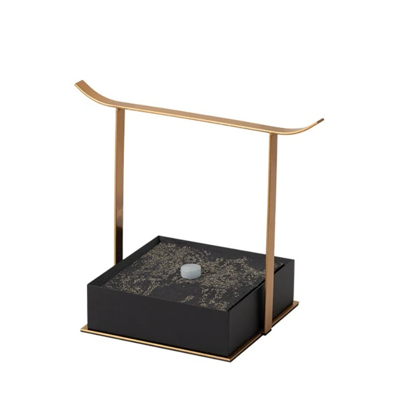Premium dark green, fabric jacquard jewelry box, portable box, new Chinese decorative ornament.