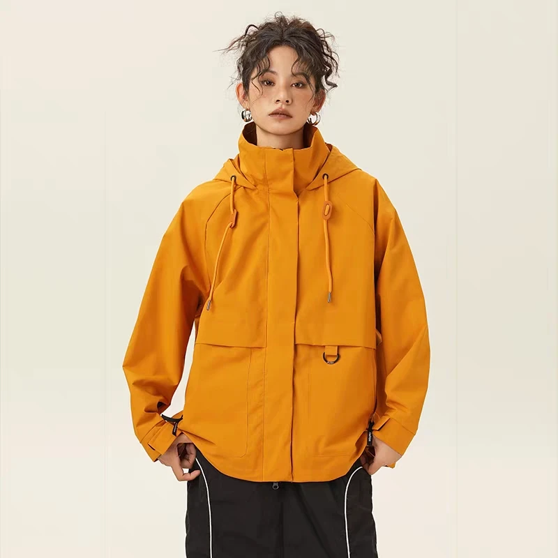 

EiAO Jacket Men's Multi-Pocket Work Windproof Waterproof Hooded Outdoor Hiking Coat for Camping Fishing High Quality Casual Wear