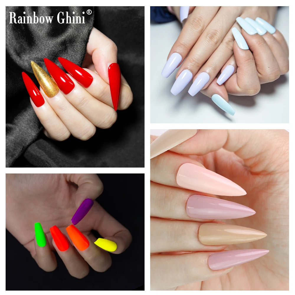 RG ใหม่ 4 ชิ้นเจลเล็บชุด 15 มิลลิลิตร UV LED เล็บเจลกึ่งถาวรเคลือบเงาชุดฤดูใบไม้ผลิฤดูร้อนยอดนิยมสีเล็บเจล