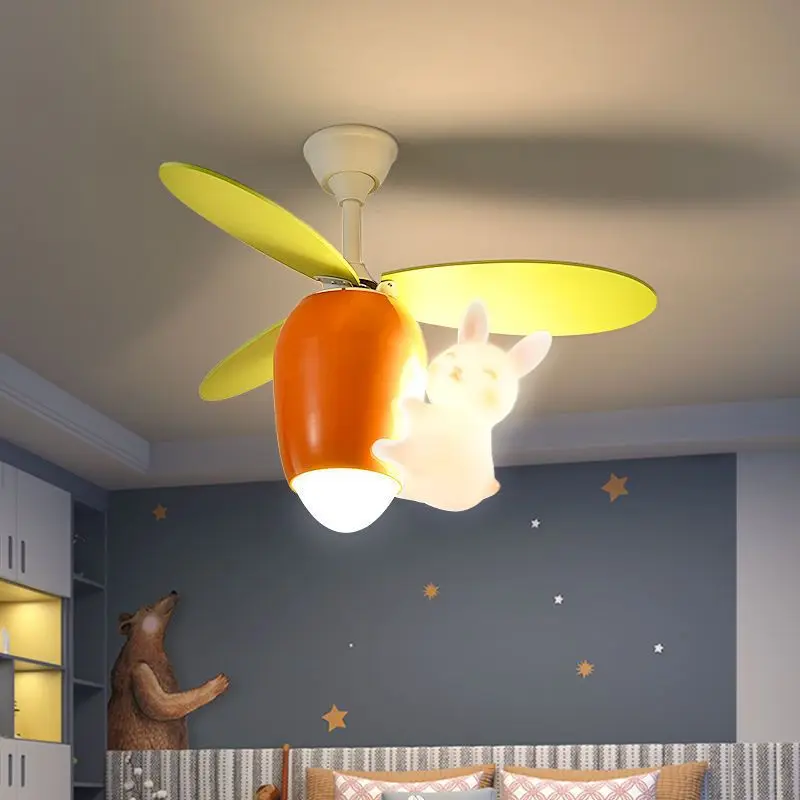 Imagem -02 - Helicóptero Teto Ventilador Lâmpada para Quarto de Criança Espaço Planeta Menino Menina Coelho Quarto Mudo Iluminação Decorativa Luzes Decorativas