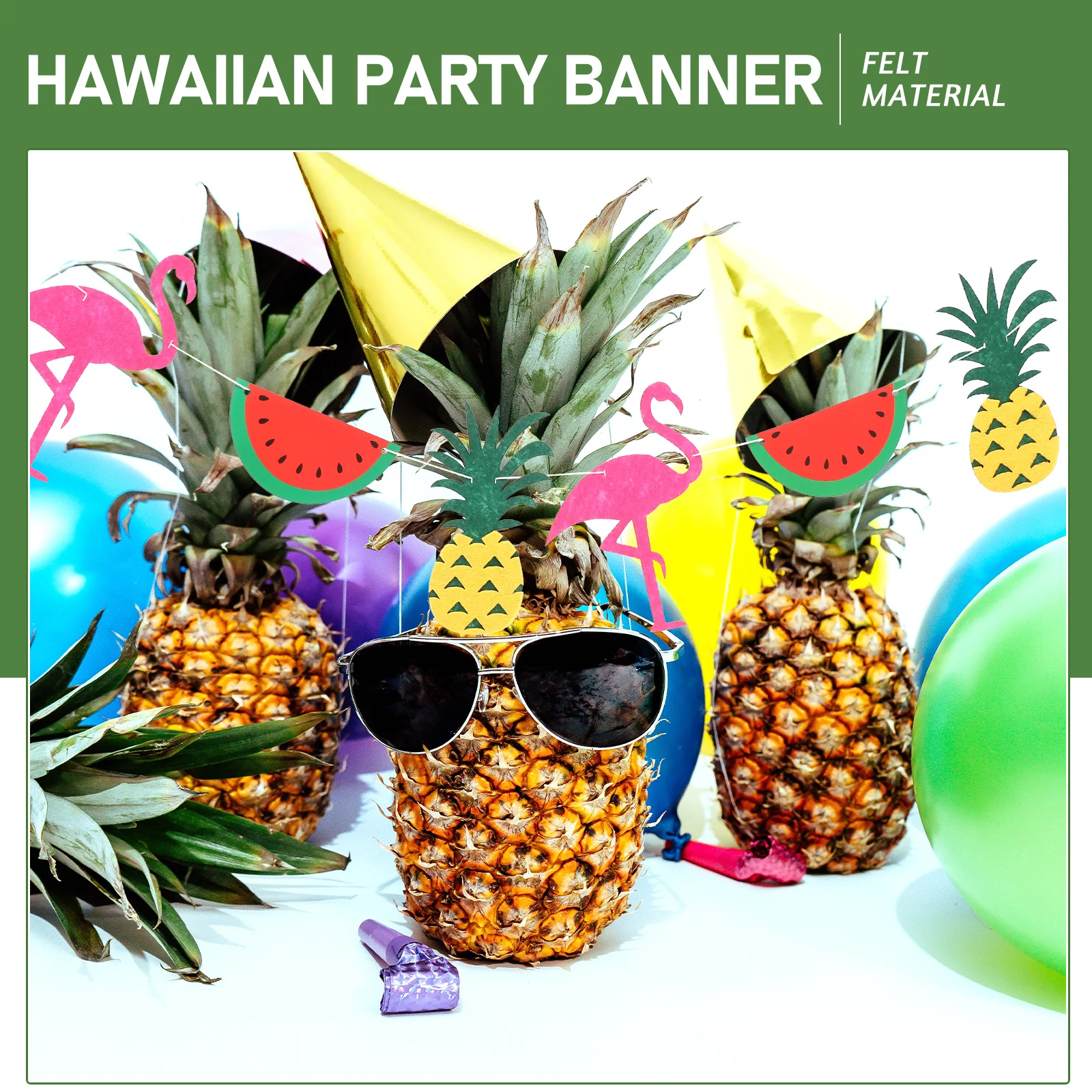 

3 Meters Flamingo Party Banner Felt Design Tropical Summer Birthday Decorations Hawaiian Garland Flamingo Garlands