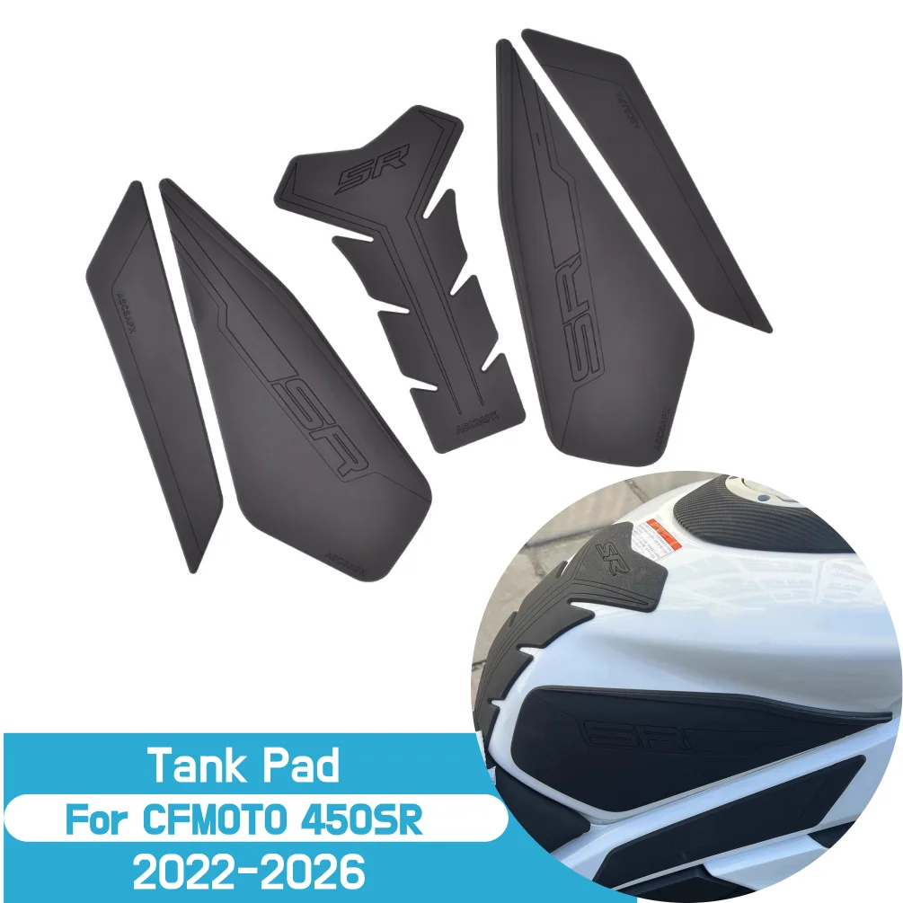 For CFMOTO 450 SR 450-SR 2022-2026 450SR Side Tank Pad Oil Gas Fuel Protector Cover Sticker Decal Motorcycle Rubber Accessories