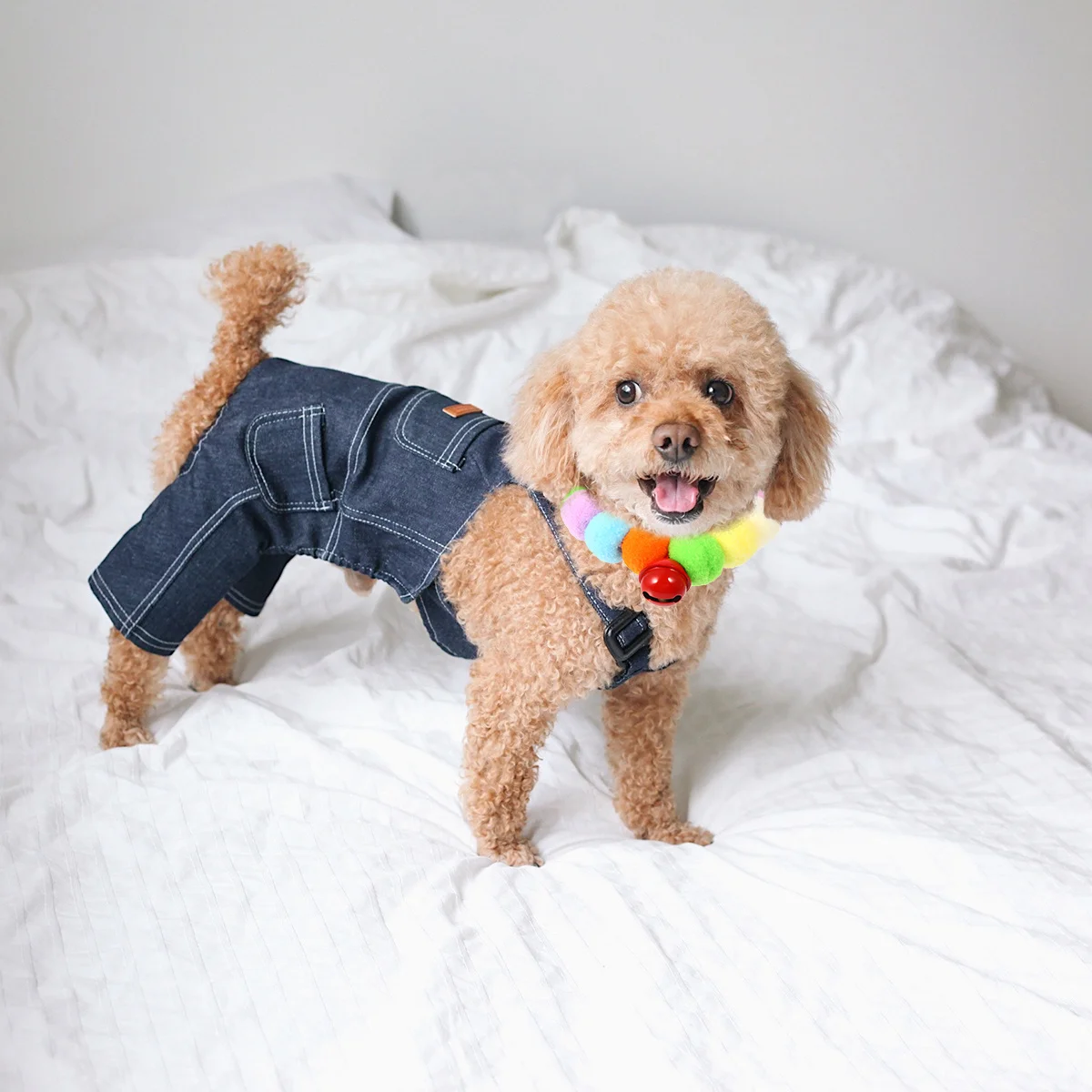 

4pcs Pet Collar Necklace For Dogs Cats Elastic Ball Colorful Bell Holiday Party Wedding Christmas Costume Decor