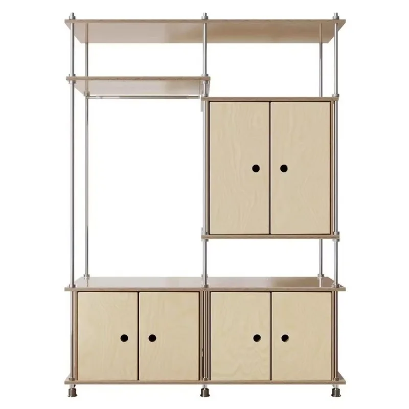 Open wardrobe, metal optical axis structure bedroom storage cabinet, simple wardrobe, multi-functional storage