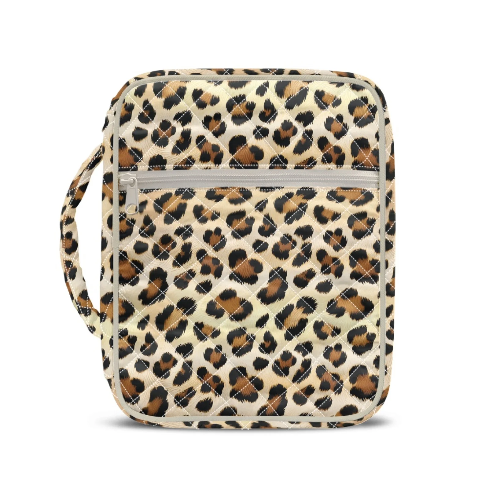 Coloranimal Leopard New Arrival Lightweight Quilted Bible Carrying Bag for Daily Scripture Reading Polyester Bible Cover Case