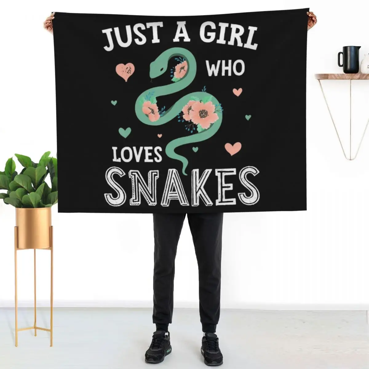 

Just A Girl Who Loves Snakes Women Snake Lover Gift Throw Blanket Breathable Lightweight Blanket for Adults Kids