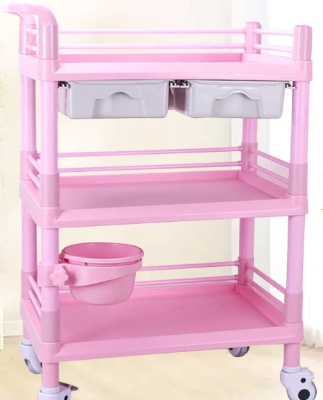 Beauty  Plastic Small Bubble Shelf Nail  Hair Equipment Treatment Cart