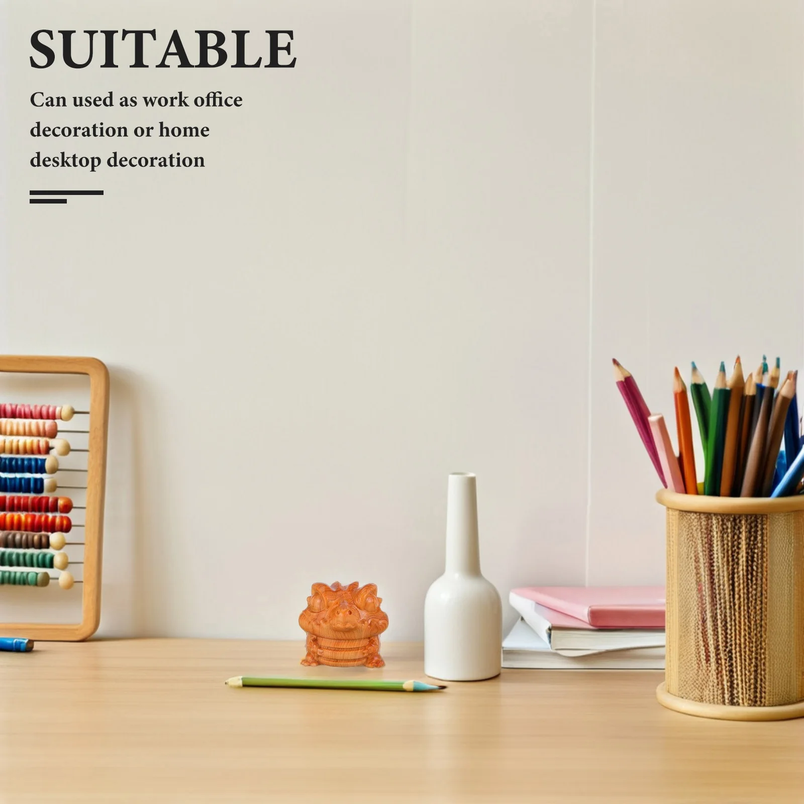 

Wooden Crocodile Sculpture Hand-Carved Natural Wood Animal Decoration for Office Home Desktop Ornament