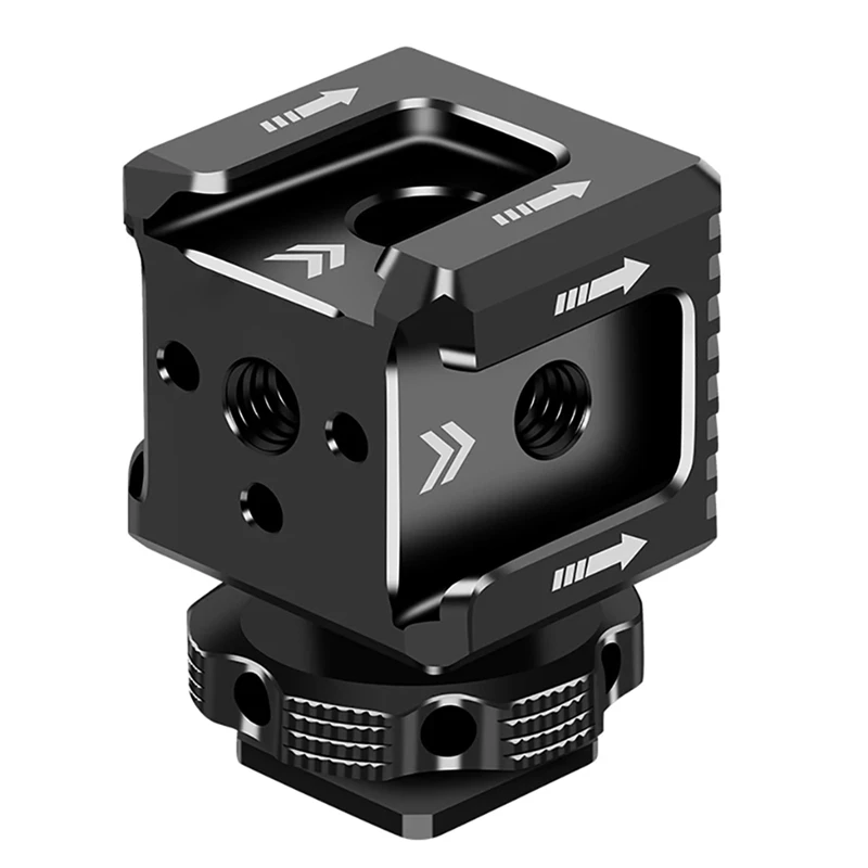 

A39Q-Triple Hot Shoe Mount Adapter 1/4 Arri Hole Hot Shoe Monitor Base Mic Fill Light Bracket Holder For SLR Camera Cage