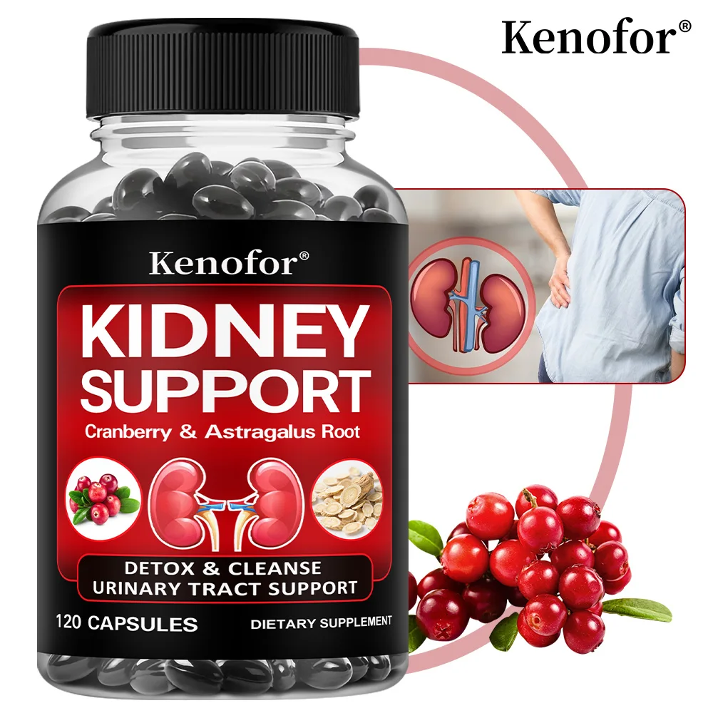 

Kidney Health Support - with Cranberry and Astragalus Root, Urinary Tract and Bladder Health, Kidney Support, Energy, Immunity