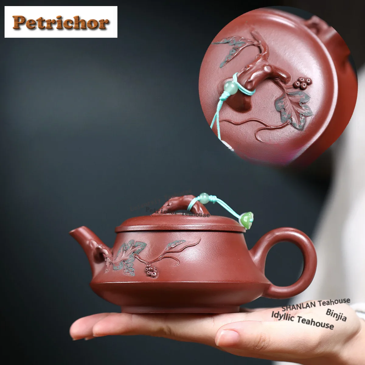 

230ml Exquisite Yixing Purple Clay Teapots Handmade Big Caliber Pot Raw Ore Red Skin Dragon Mud Kettle Zisha Tea Set Gifts