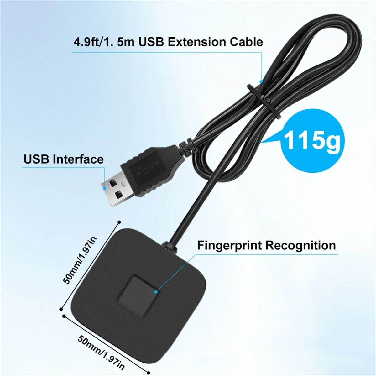 ★♠♥Y2150A Hot Sale-Hello Biometric Fingerprint Login Lock Screen USB Reader Scanner Module Device Hello Fingerprint Reader Silve