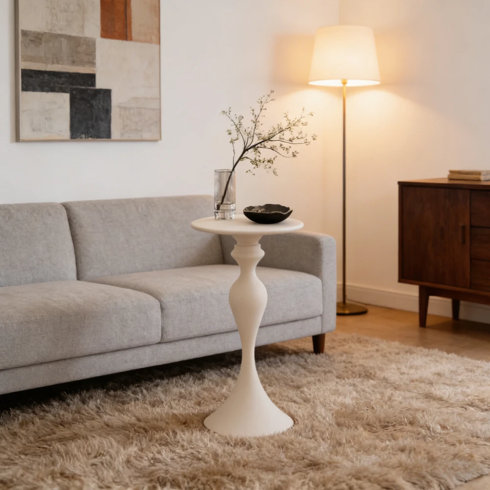 

Скандинавский минималистичный современный прикроватный столик для небольших помещений, журнальный столик для гостиной, круглый железный столик, угловой столик, стильные приставные столики