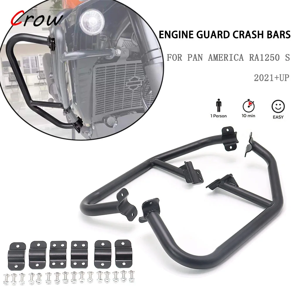 Motorcycle For Pan America 1250 RA1250 RA1250S 2021 2022 Highway Bumper Engine Guard Crash Bars Cage Protector Protection Black