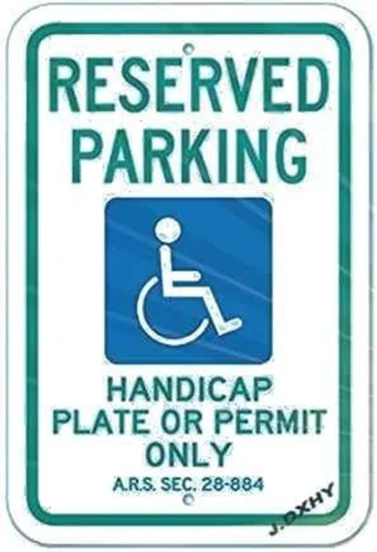 Vintage Metal Tin Sign Personalizeds for Outdoors 8X12In,Reserved Parking Handic