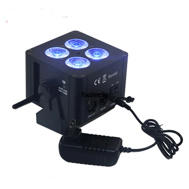 8pcs Rechargeable wireless battery rgbwa uv par led remote control 4x18w 6in1 led par wifi dmx wedding shows for party