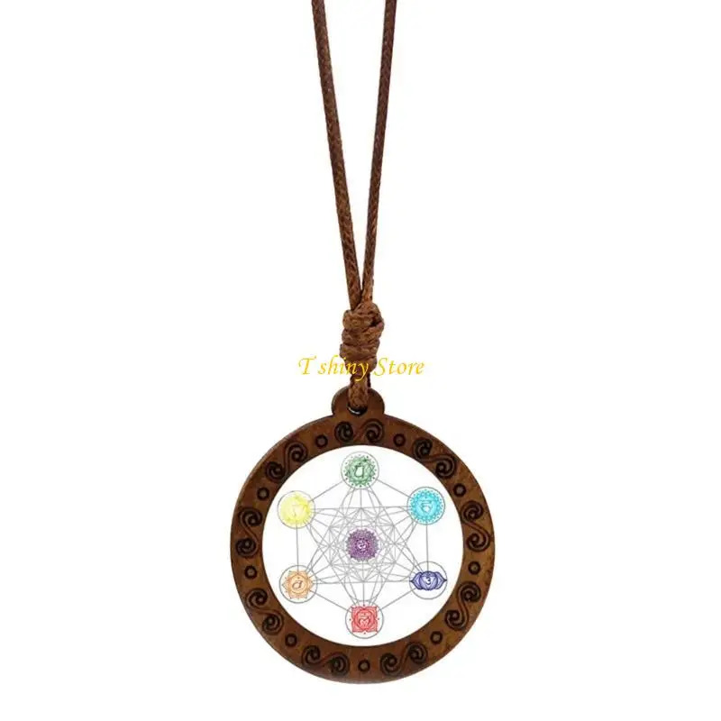 N58F Spiritual Necklace Sacred Geometry and Sri Yantra Symbolism Pendant Choker