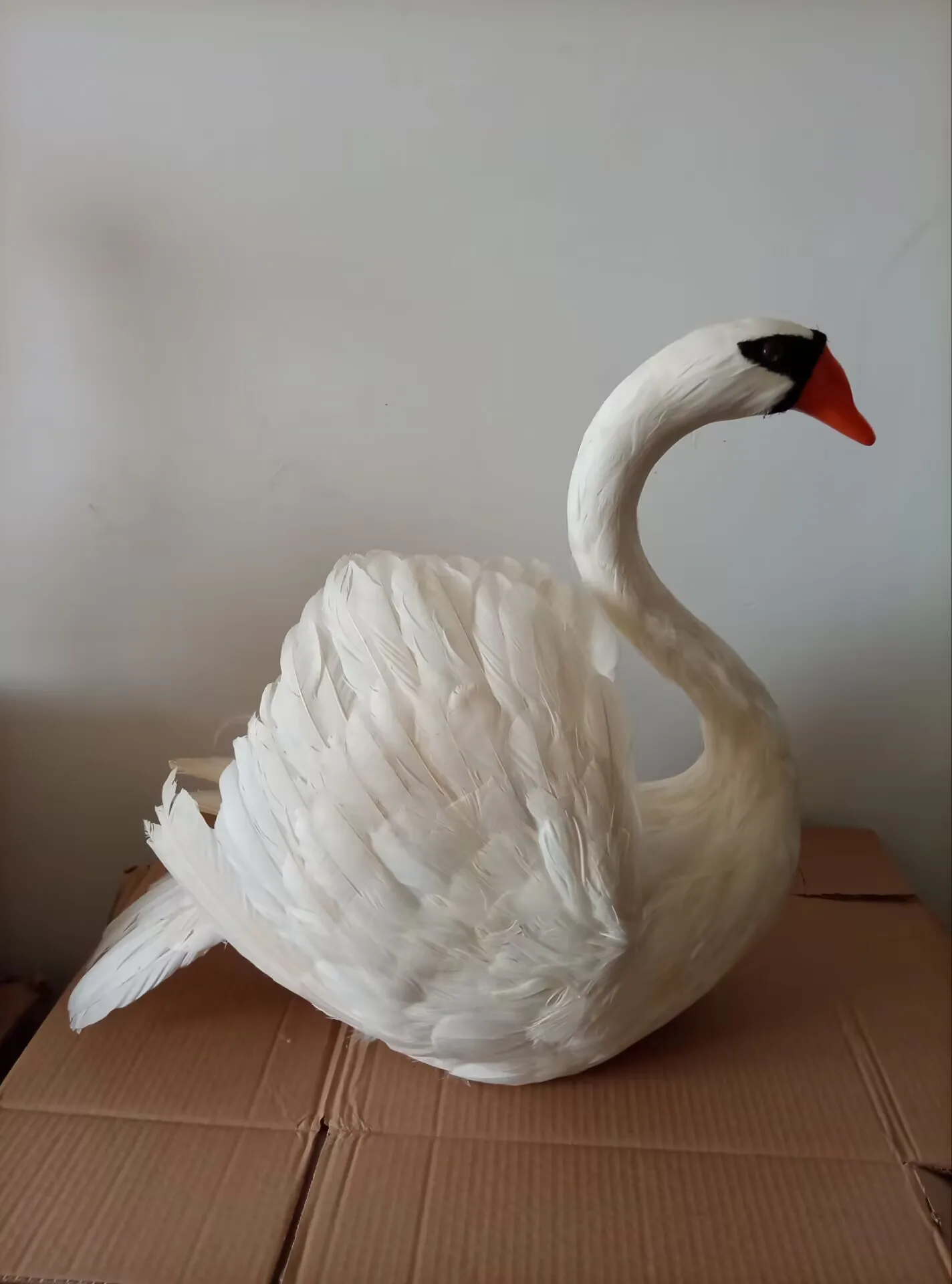 big simulation white swan model foam&feather swan gift about 60x45cm xf2899