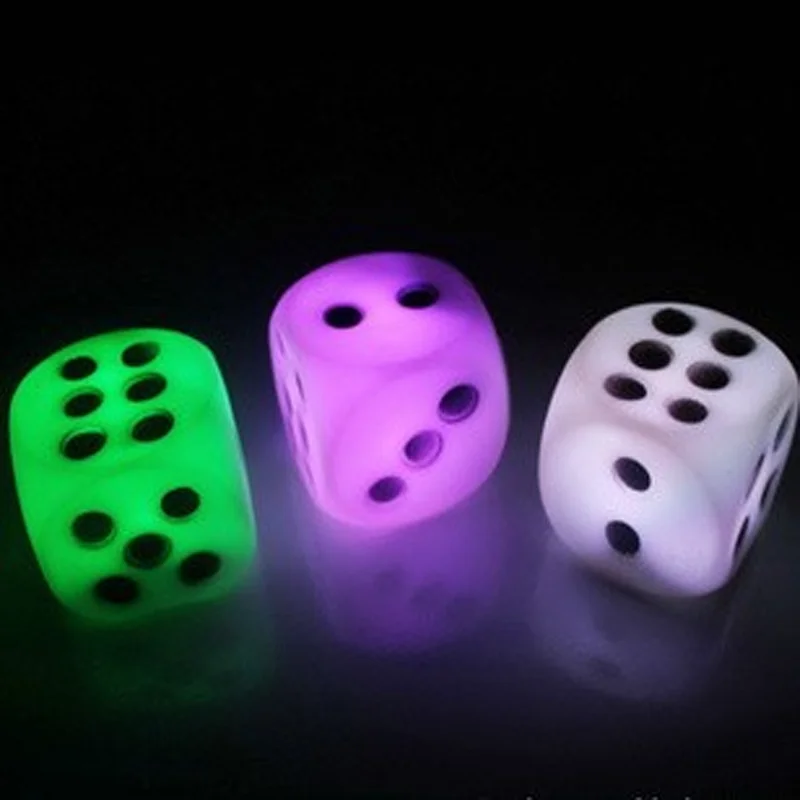 

Wholesale 10PCS Luminous Rainbow Dice Toy Bar KTV Entertainment Toys Colorful Funny Game Dices Luminous Color Toy Game Dice