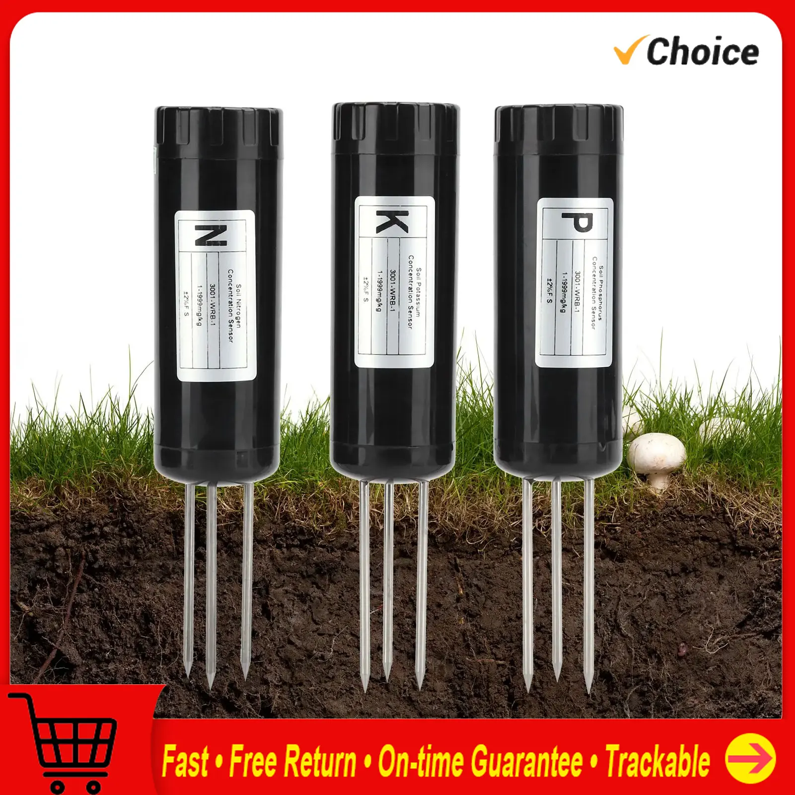 

Soil Detector Soil Tester Nutrient Intelligent Fertilizer Detector Meter NPK Sensor Gardening Tool Soil NPK Sensor Soil Tester