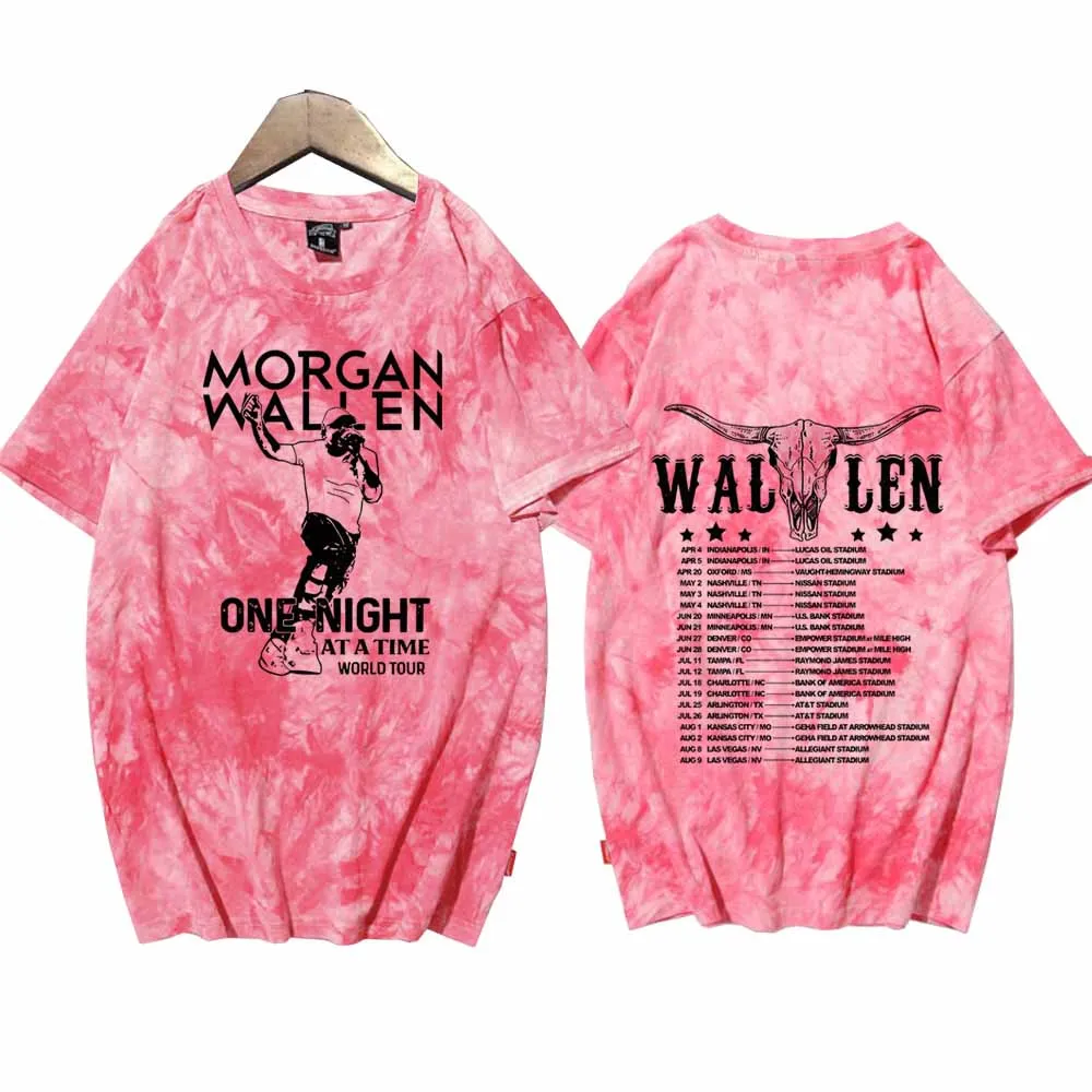 Morgan Wallen Tour 2024 Tie Dye Shirts Swift Fan T-Shirt Round Neck Short Sleeve Fans Gift