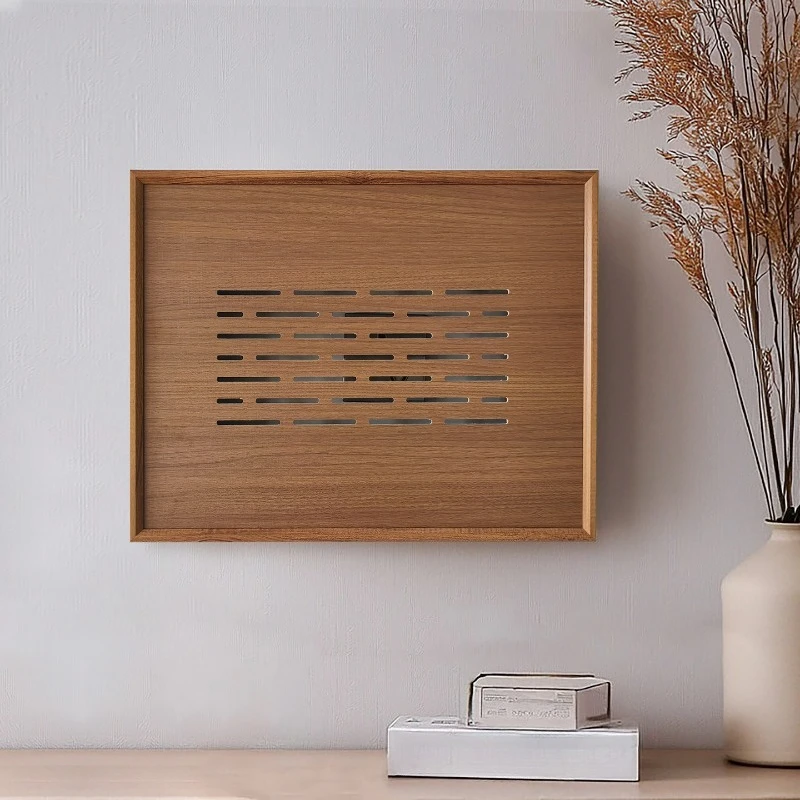 Walnut meter box, decorative painting solid wood antique louver cover, blocking box to hang paintings 45 * 35cm lift up type