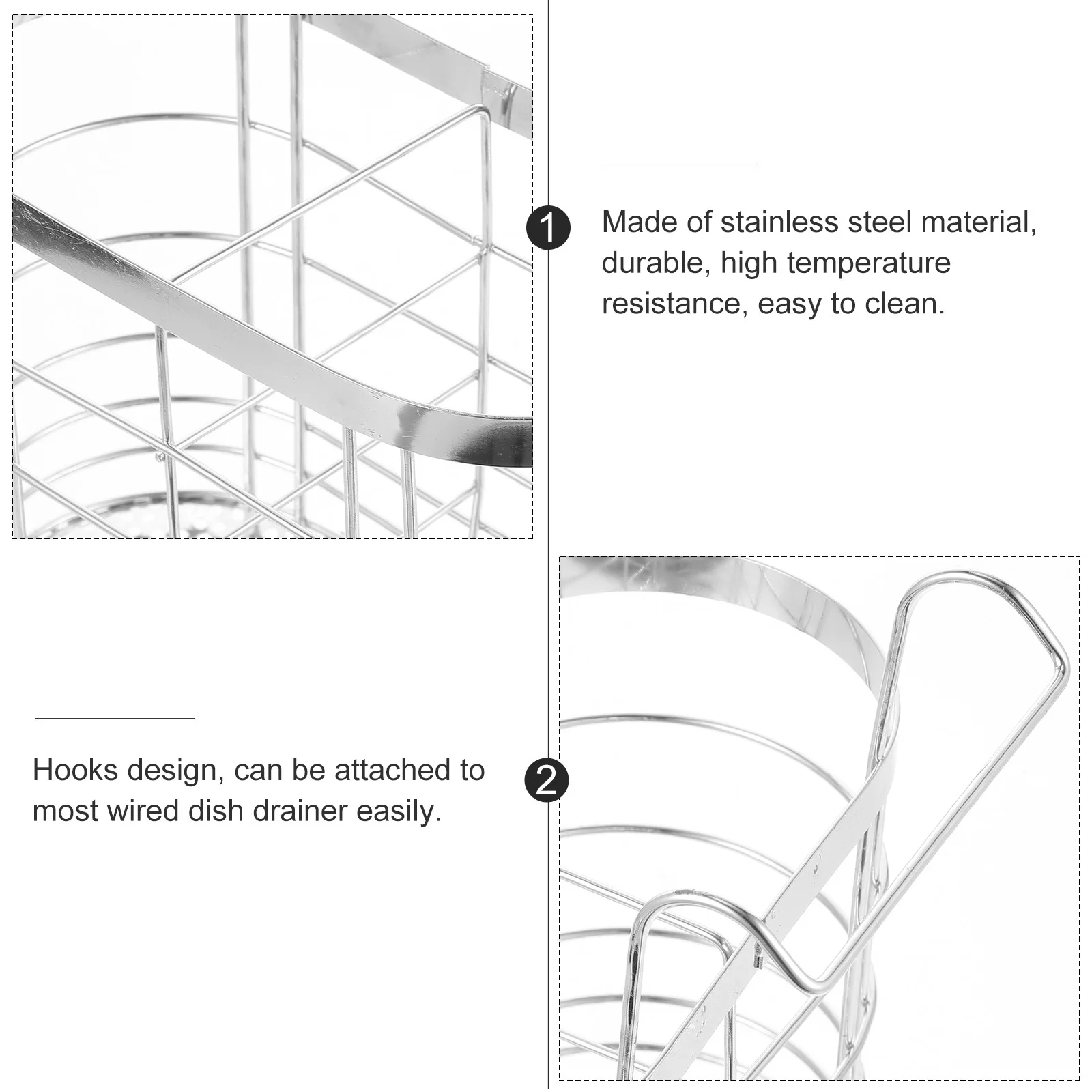 

1pc Chopstick Holder With Divided Compartments Kitchen Utensil Drying Rack Silverware Organizer For Forks Spoons Knives
