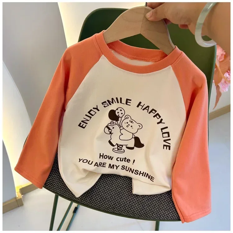 Kinder Baumwoll-Langarm-Oberteile mit Cartoon-Print für Jungen und Mädchen, Herbst-Winter-T-Shirt, Baby-Sweatshirt, Kinderkleidung – Detail 15