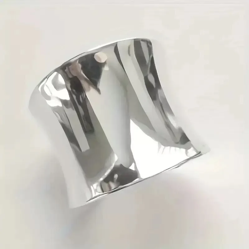 New cold wind simple irregular closed smooth electroplated ring embossing creative female ring