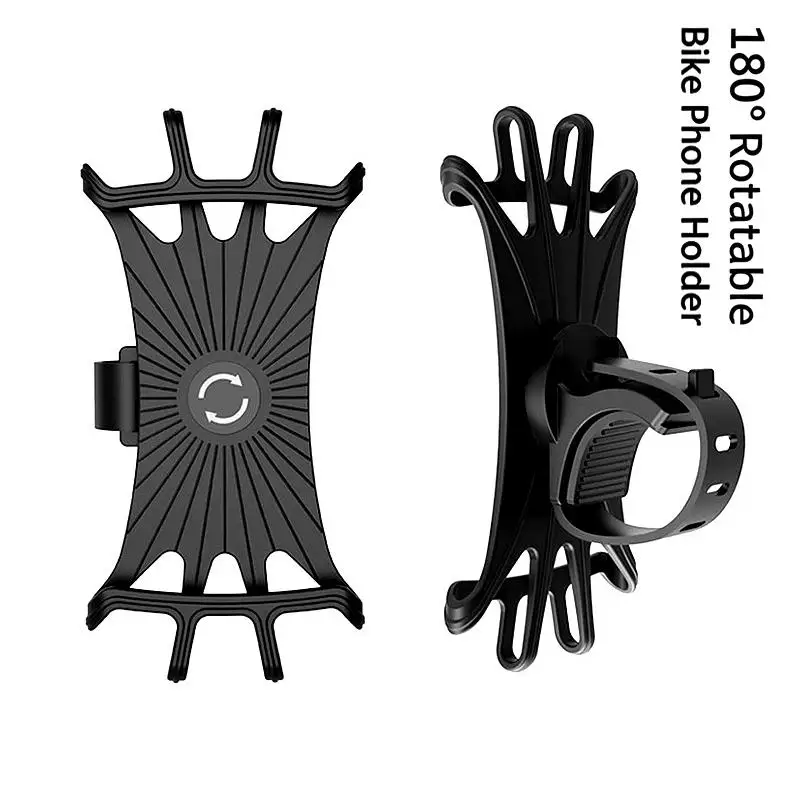 360 Rotatable Pull Type Bike Phone Mount Silicone Anti-Shake Holder Fit All Smartphones for Off-road Cycling