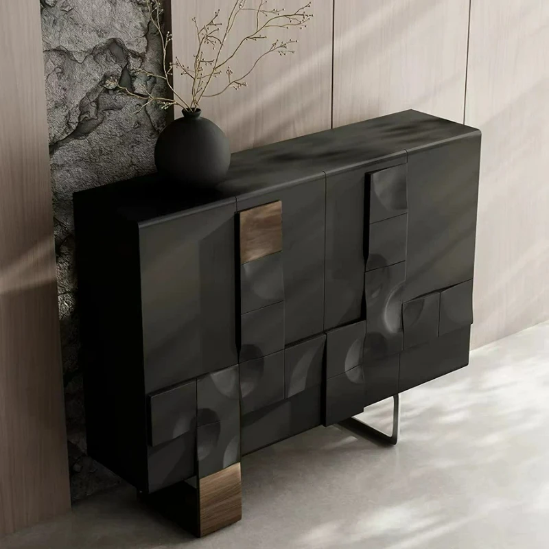 Metal Wooden Cabinet Hidden Living Rooms Corner Black Cabinet Modern Narrow Design Commode Chambre Nordic Design Furniture