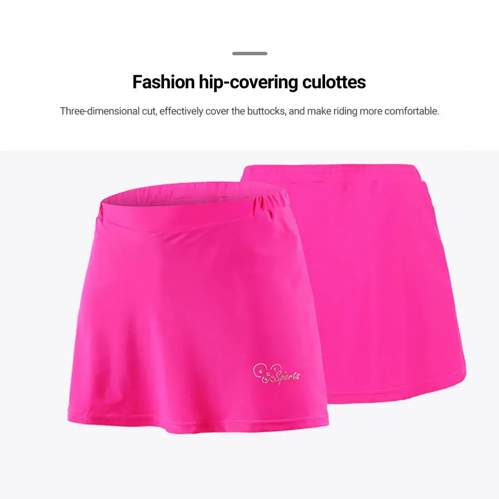 Fashion Fitness Shorts Skirt  Contrast Color Liner Soft Running Shorts Skirt  Reflective Print Yoga Shorts Skirt