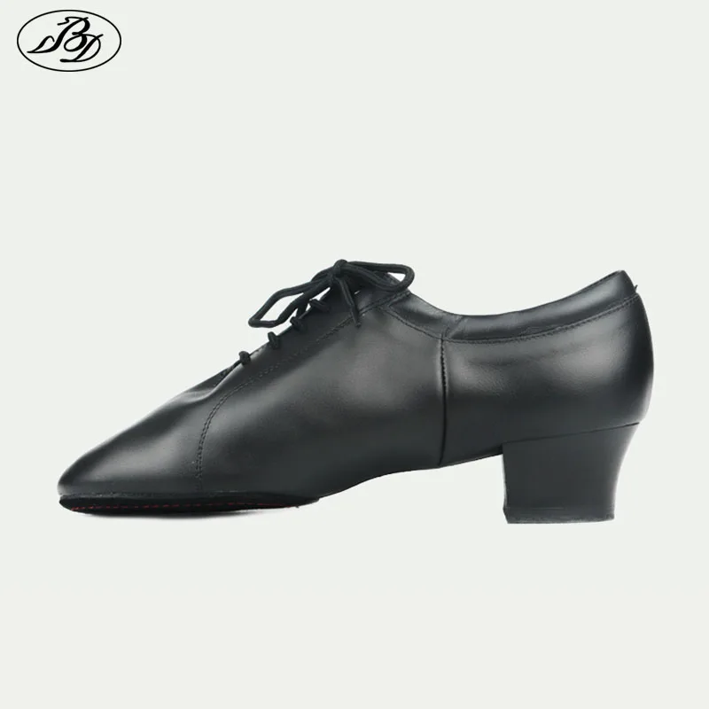 BD Men Latin Dance Shoes Genuine Leather Split Outsole Dancing Shoe Ballroom Dancesport Dance Sneake Shoe Samba Chacha Jive