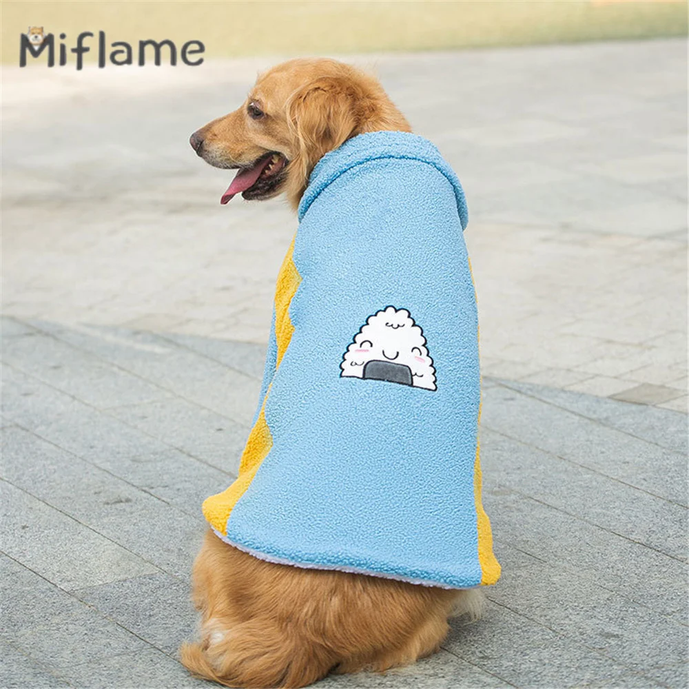 

Miflame Autumn Winter Big Dog Warm Clothes Golden Retriever Labrador Samoyed Color Contrast Cute Medium Large Dogs Sweater Coat