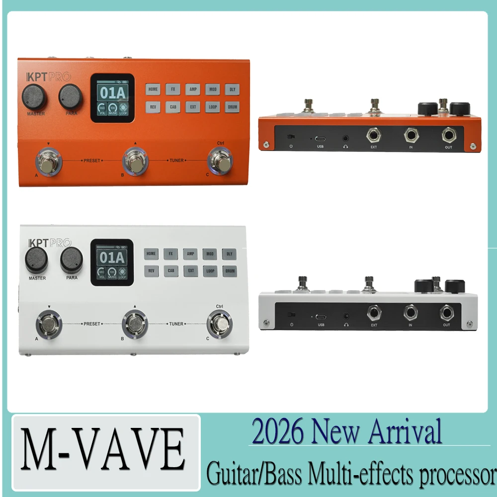 M-VAVE KPT PRO Guitar Effects Processor Upgraded Version Effector with Drum Machine XLR Output | Bluetooth Function Effect Pedal