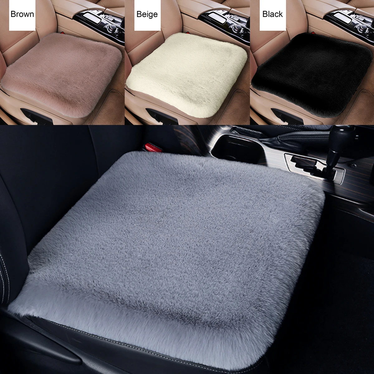 

imitation animal fur thickened single-piece square pads for winter warmth