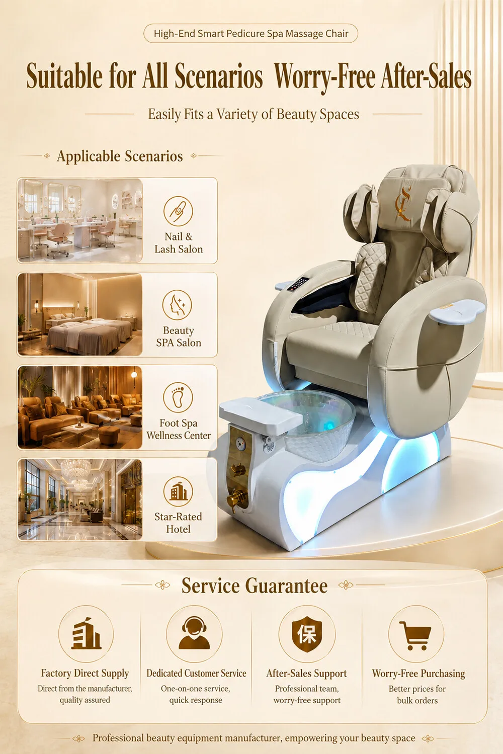Elektrischer Massage-Pediküre-Spa-Stuhl Rücken-Körpermassage Maniküre-Pediküre-Sofa für Nagelstudio-Möbel Fußbad-Ausstattung – Detail 3