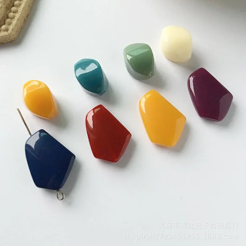 5pcs Japanese vintage stereo straight hole drop resin Beads for Jewelry Making DIY Handmade Bracelet Necklace Accessories