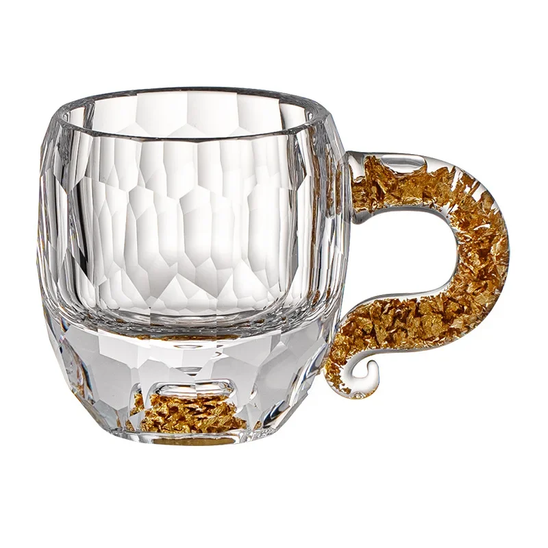 

High-grade gold foil master cup high-value household tea cup thickened crystal glass tea cup coffee tea