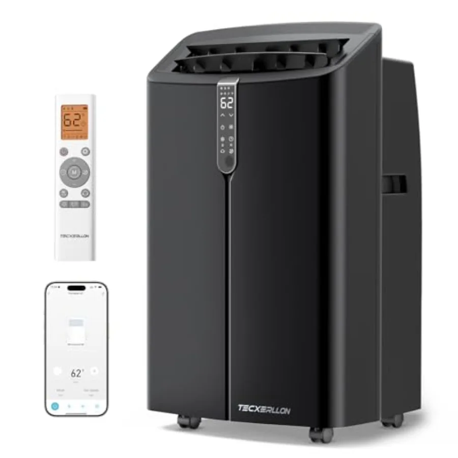 

Portable air conditioner for home and office use, ABS plastic body, white, 16000 BTU cooling capacity, app control, self-evapor