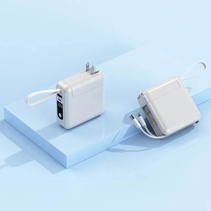 22.5W Built-in AC Plug Cable Super Fast Power Bank 15000mAh Large Capacity Mobile Power Bank