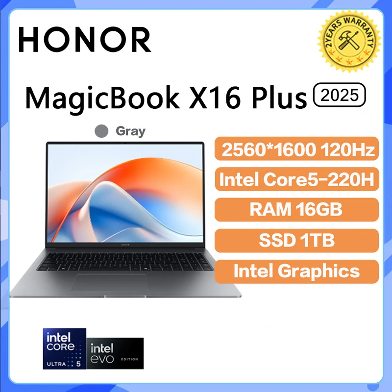HONOR 新しいラップトップ MagicBook X16 Plus 2025 16 インチ 2.5K